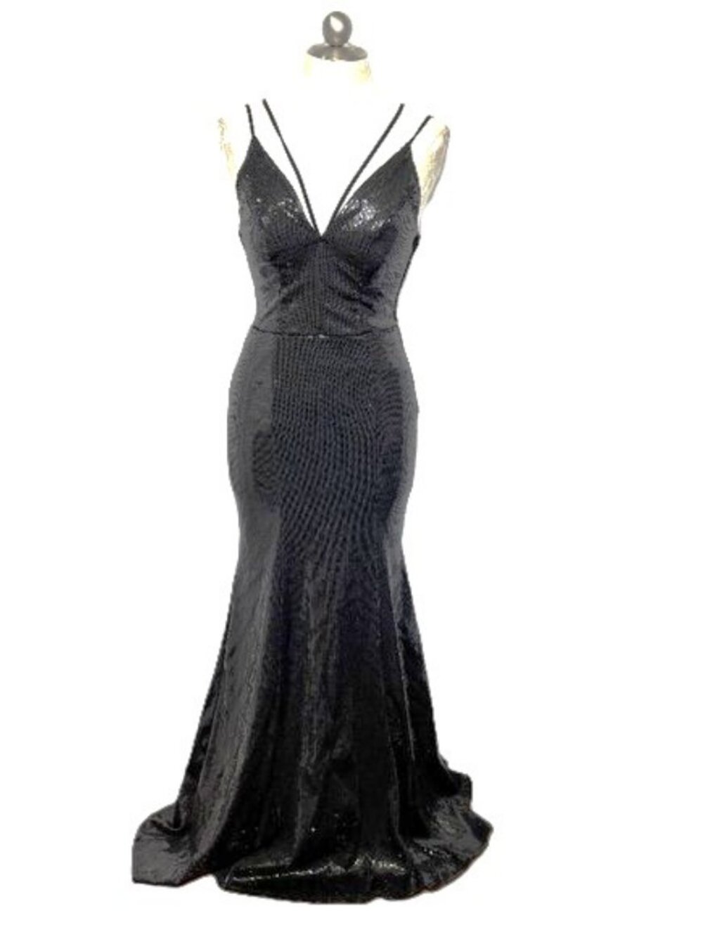 Blk Sequin Mermaid Glamour Evening Gown by City Triangles EUC Size 5